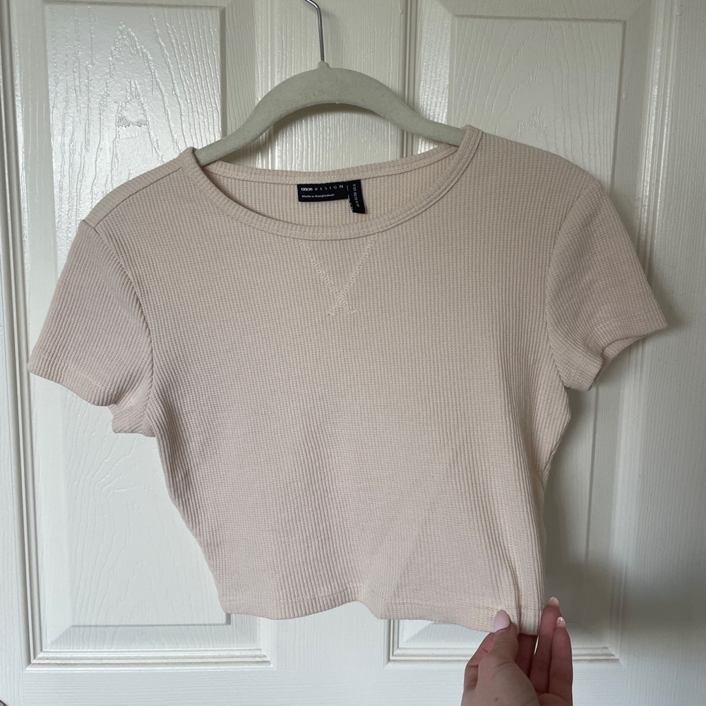 ASOS Neutral/Cream Crop Top